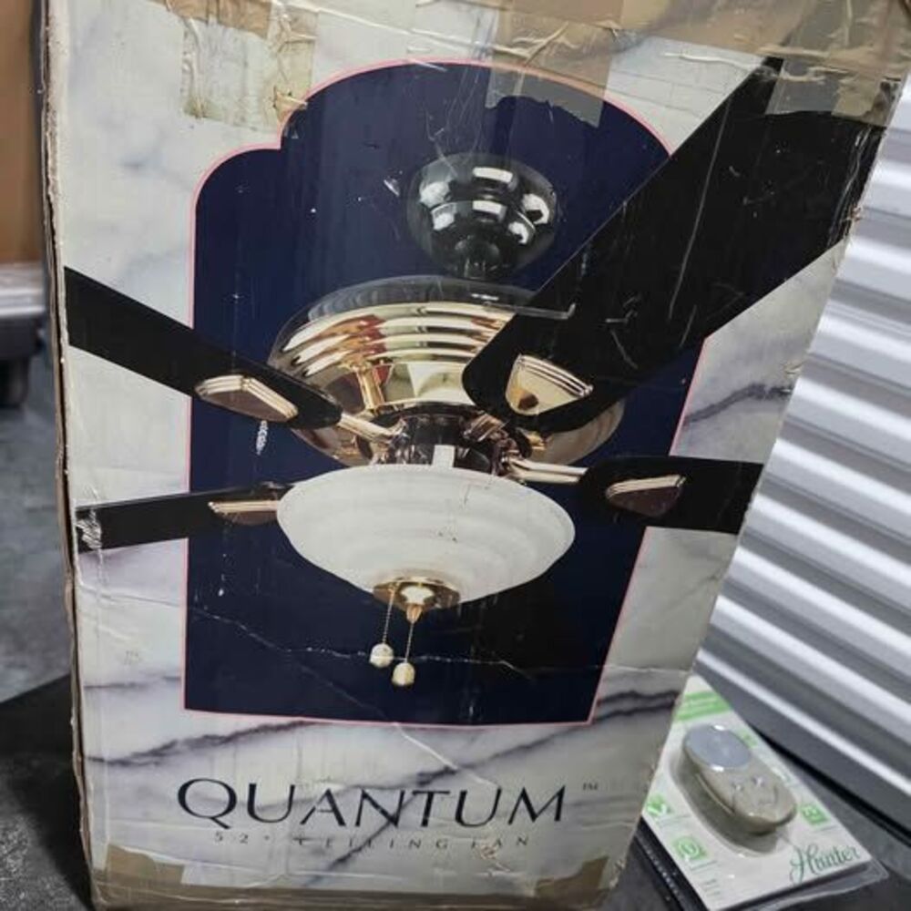 52" Quantum Ceiling Fan w/ Light + Hunter Remote - Open Box